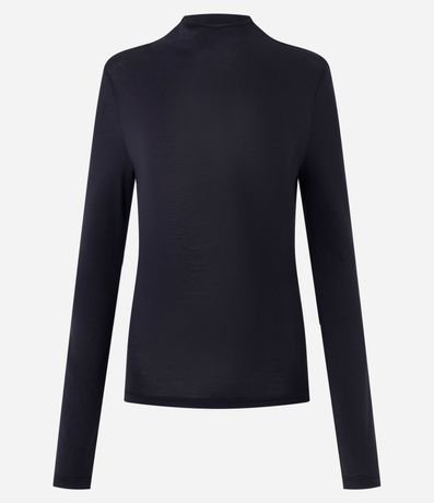 Blusa Básica Manga Larga en Modal con Cuello Alto 5