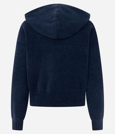 Suéter en Punto Chenille con Capucha y Cremallera 7