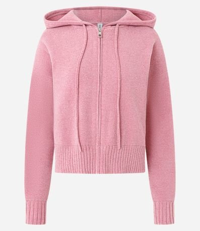 Suéter en Punto Chenille con Capucha y Cremallera 5