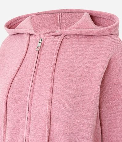 Suéter en Punto Chenille con Capucha y Cremallera 6