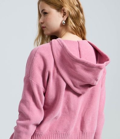 Suéter en Punto Chenille con Capucha y Cremallera 4