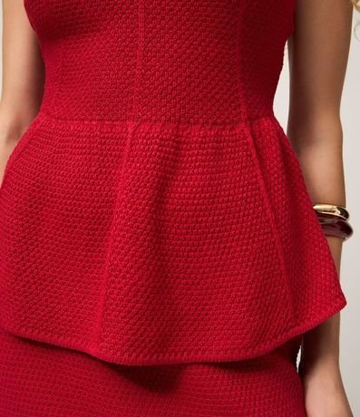 Blusa Peplum con Efecto Punto y Breteles Anchos 4
