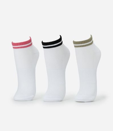 Kit 03 Medias Deportivas en Poliamida con Rayas 1