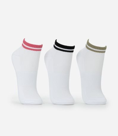 Kit 03 Medias Deportivas en Poliamida con Rayas 2