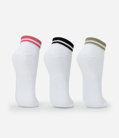 Kit 03 Medias Deportivas en Poliamida con Rayas 3