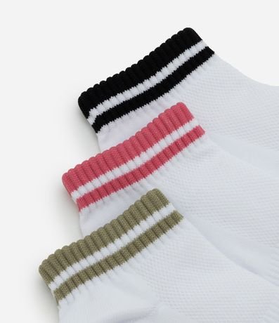 Kit 03 Medias Deportivas en Poliamida con Rayas 4