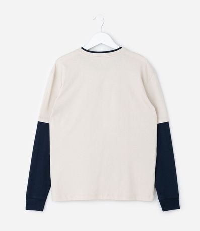 Remera Infantil con Manga Sobrepuesta  e Lettering – Talle 5 a 14 años 3