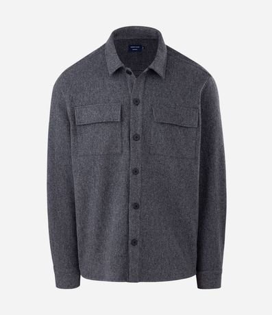 Camisa Overshirt Manga Larga en Polyvelour 4