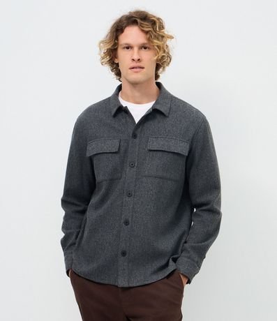 Camisa Overshirt Manga Larga en Polyvelour