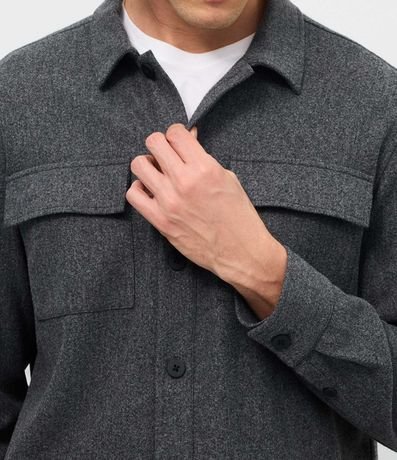 Camisa Overshirt Manga Larga en Polyvelour 3