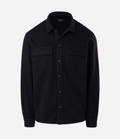 Camisa Overshirt Manga Larga en Polyvelour 3