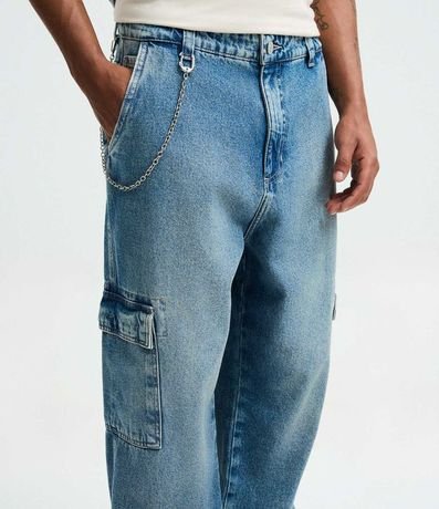 Pantalón Baggy Cargo en Jeans con Cadena Desmontable 3