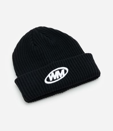 Gorro en Efecto Punto Acanalada con Lettering Bordado WM
