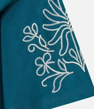 Blusa en Algodón con Bordado de Follaje en la Manga 6
