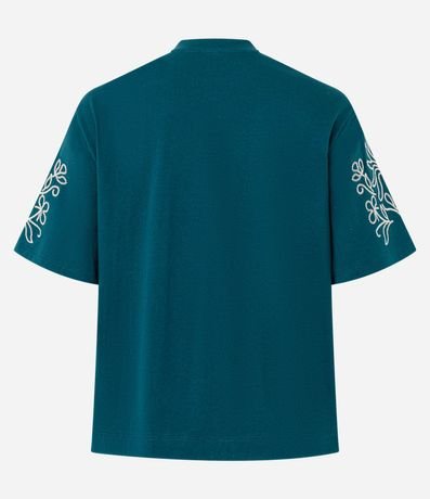 Blusa en Algodón con Bordado de Follaje en la Manga 7