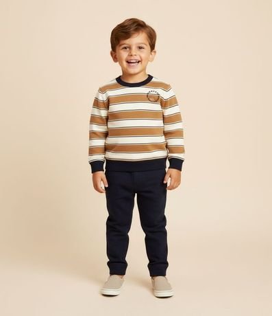 Conjunto Infantil en Algodón con Rayas y Felpa Interna – Talle 1 a 6 años
