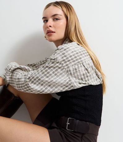 Short Pollera Sastre con Plegado Delantero y Cinturón Lateral 4