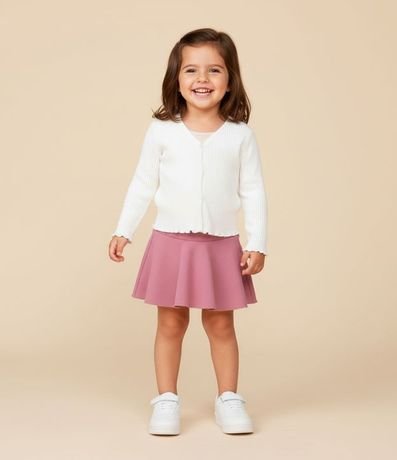 Pollera Infantil Acanalada con Short Interno - Talle 1 a 6 años