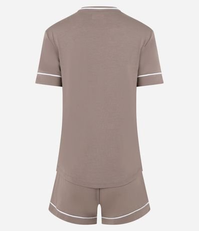 Pijama Corta en Viscosa con Biés Contrastantes 2