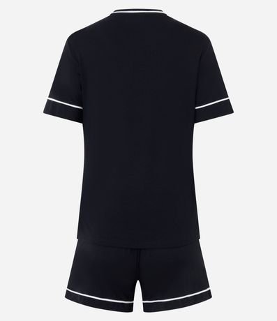 Pijama Corta en Viscosa con Biés Contrastantes 2