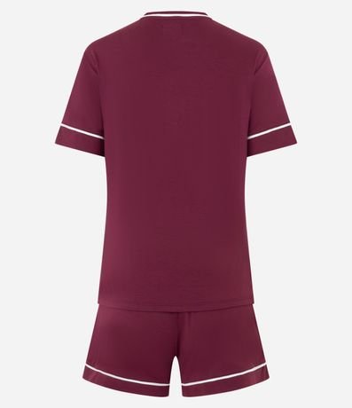 Pijama Corta en Viscosa con Biés Contrastantes 5