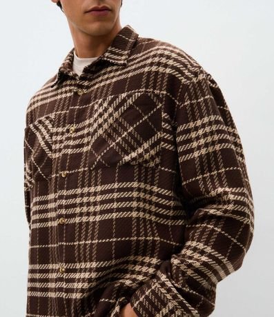 Camisa Over en de Cuadros con Manga Larga 3