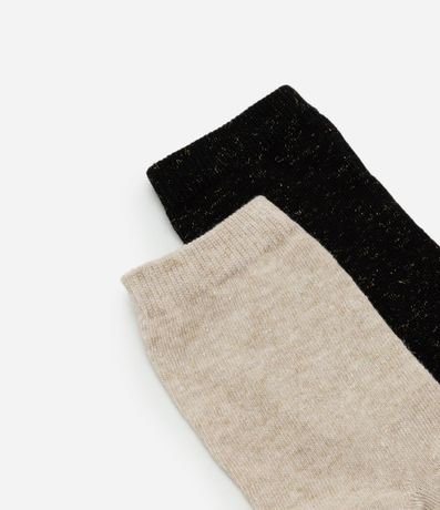 Kit 02 Medias Cano Mediano en Algodón con Hilo Metalizado 3