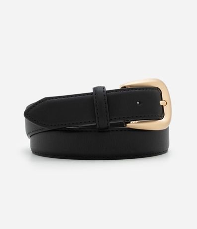 Cinturón mediano de Cuero Estructurado con Hebilla Metálica