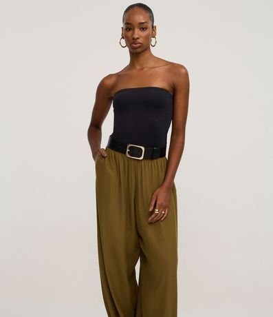 Pantalón Boho Balloon en Viscosa con Cintura Elástica y Bajo 2