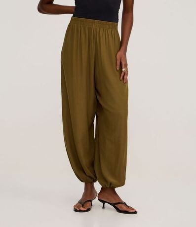 Pantalón Boho Balloon en Viscosa con Cintura Elástica y Bajo 3