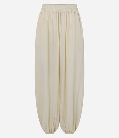 Pantalón Boho Balloon en Viscosa con Cintura Elástica y Bajo 5