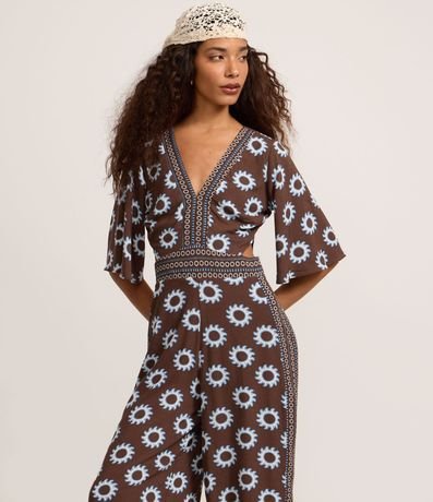 Mono en Viscosa con Escote V y Estampado 2