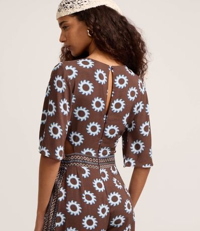 Mono en Viscosa con Escote V y Estampado 4