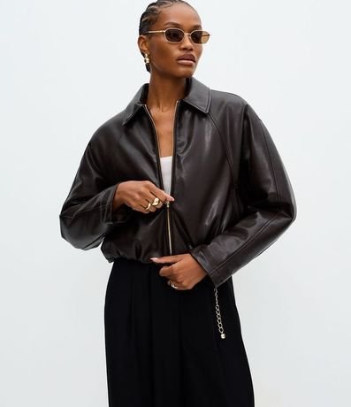 Campera Balonê en PU con Elástico en el Ruedo