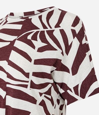 Blusa Casual Media Malla con Estampa de Hojas 2