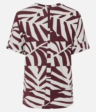 Blusa Casual Media Malla con Estampa de Hojas 3