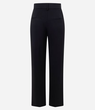 Pantalón Recto Básico en Punto Roma con Bolsillo Trasero 2