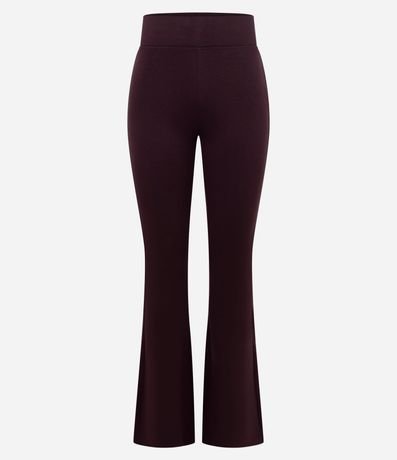 Pantalón Flare en Microfibra con Cintura Ancha