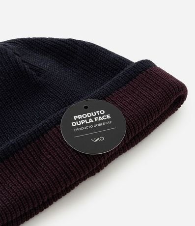 Gorro en Efecto Punto con Dobles y Doble Faz Bicolor 9