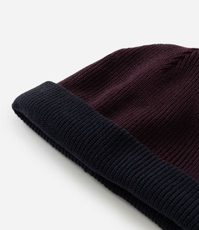 Gorro en Efecto Punto con Dobles y Doble Faz Bicolor 3