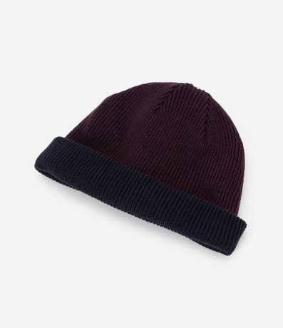 Gorro en Efecto Punto con Dobles y Doble Faz Bicolor 7