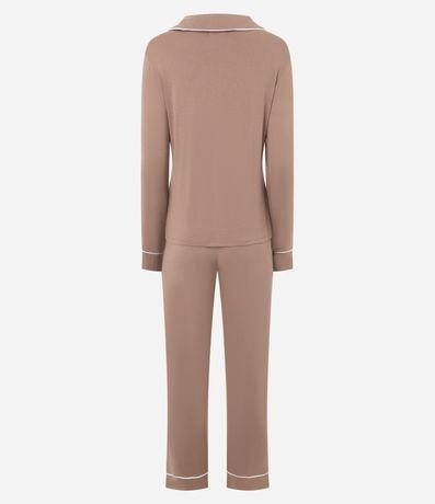 Pijama Largo en Vicscolycra con Piping Contrastante 3