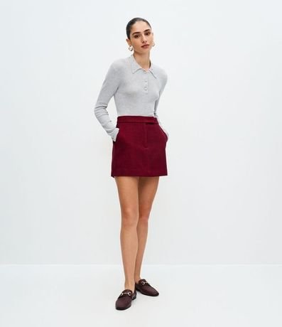 Blusa Polo en Tricot con Aplicación de Brillos en el Cuello 2