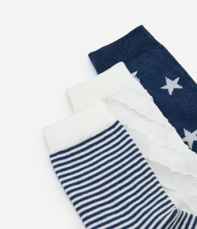 Kit 03 Medias Cano Mediano en Algodón con Diferentes Estampas 4