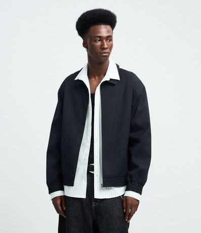 Campera Boxy con Elástico en el Ruedo y Recortes