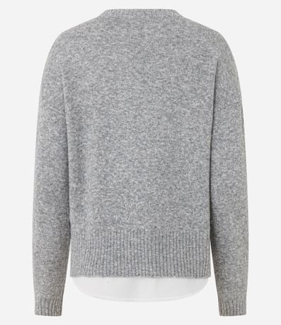Suéter Regular en Punto con Efecto de Camisa Embutida 7