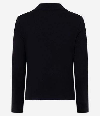 Blusa Manga Larga Interlock con Cuello Polo 2