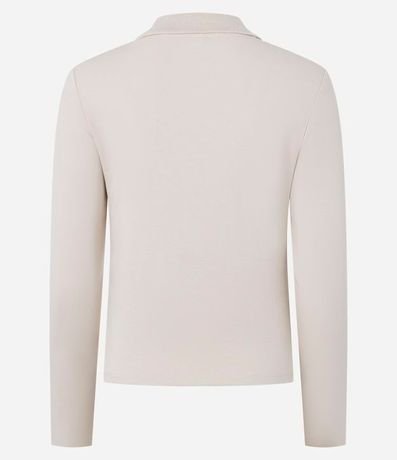 Blusa Manga Larga Interlock con Cuello Polo 2