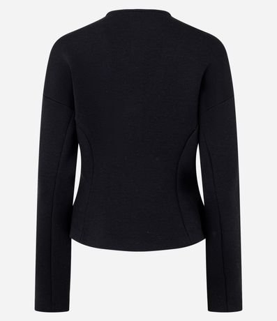 Campera Acinturada en Punto Roma con Cremallera 7