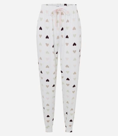 Pantalón de Pijama en Peach Touch con Estampa de Corazón 4